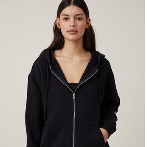 Classic Zip-Through Hoodie Black Size S